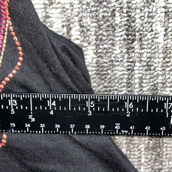 Maurice’s Women’s Size Medium Strappy Tank Top Black Tribal Embroidered Blouse - Picture 4 of 6